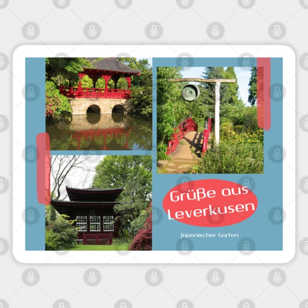 Greetings from Leverkusen Japanese garden Magnet by Christine aka stine1